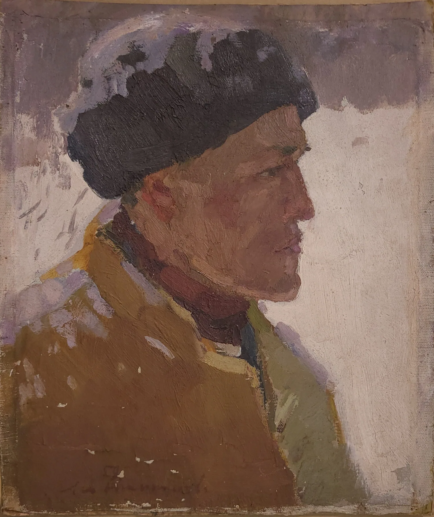 Зимой на этюдах (портрет В. И. Ройхета)