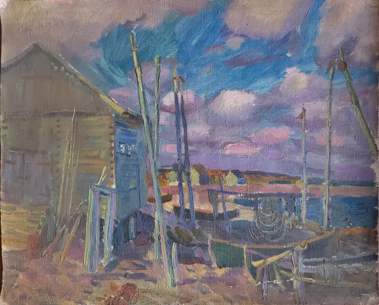 На берегу Белого моря (рыбаки)